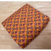 3 meter italiaanse deadstock - oranje met bloemen soft knit SV26