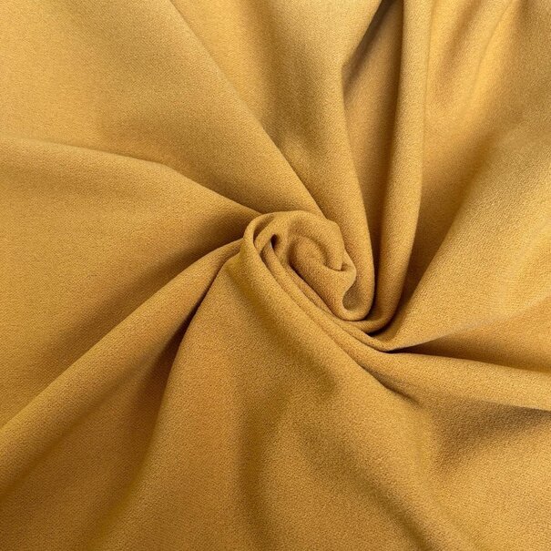 2 meter italiaanse deadstock - oker geel  crepe stretch SV26