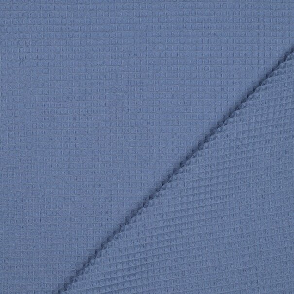 Wafelstof - blauw