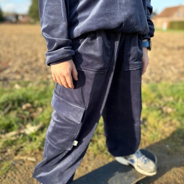 Super soft knitted corduroy - babyblauw