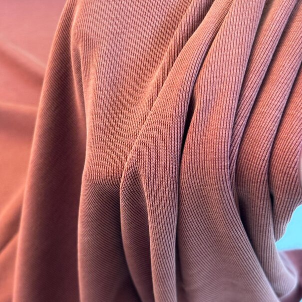 Fijne rib viscosetricot - port wine