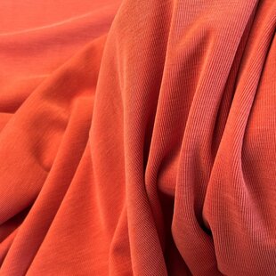 Fijne rib viscosetricot - spiced orange