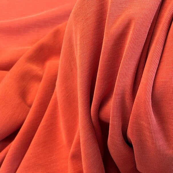 Fijne rib viscosetricot - spiced orange