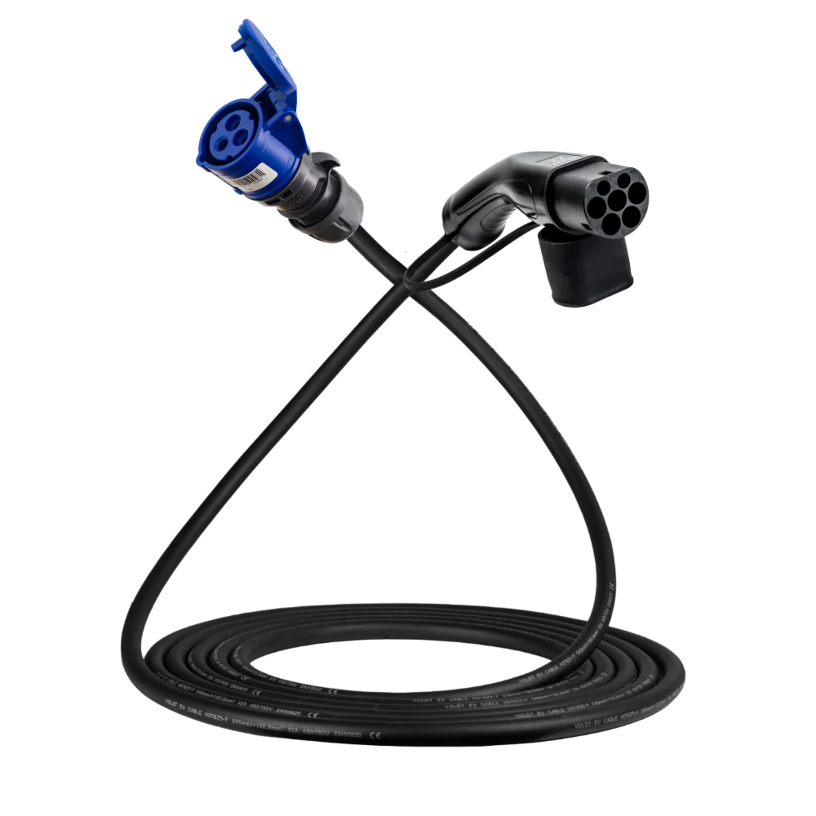 Voldt adapter-cable-type-2-charging-station-side-to-3-pole-blue-32a-commando-socket