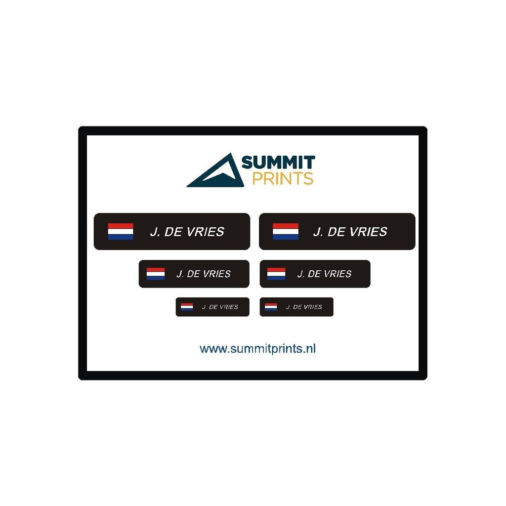 Summit Prints Naam sticker met vlag Nederland - Starter