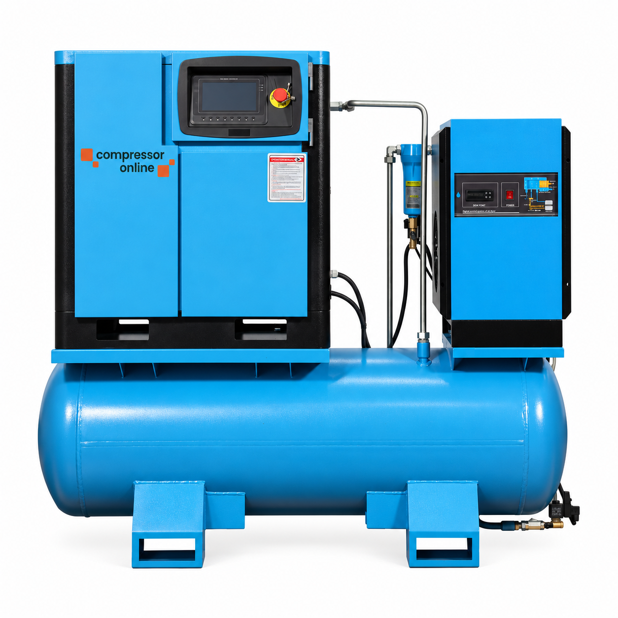 Schroefcompressor 5,5 kW VSD 10 bar, geleverd als 7,5 kW uitvoering, los of compleet