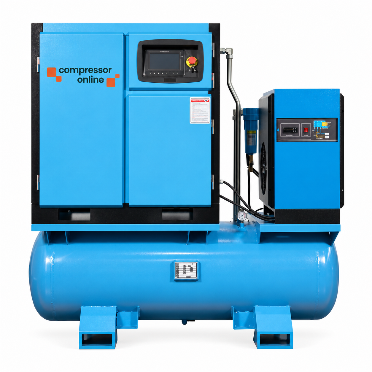 Schroefcompressor 11 kW VSD met 1.600 l/min bij 10 bar, los, op ketel of compleet