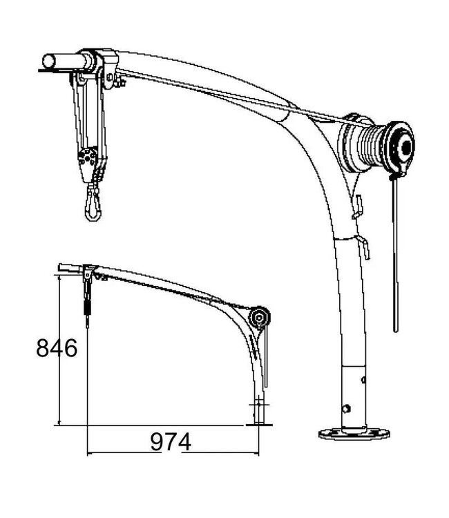 Cooney DAVIT LSD125 DEKMONTAGE