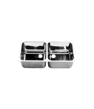 BARKA SINK DOUBLE S.STEEL 33X33X33X20C INB.