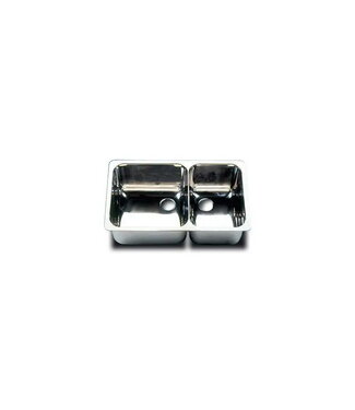 BARKA SINK DOUBLE S.STEEL 33X33X23X20 L INB.