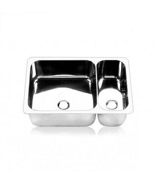 BARKA SINK DOUBLE S.STEEL 33X33X15X15CM