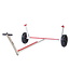 WINDESIGN Lichtgewicht aluminium trolley voor de Laser® Bug. De romp rust op 2 zijsteunen en een speciale Bug-frontsteun die onder het potdeksel vergrendelt. Dit zorgt voor een stabiele ondersteuning voor de Bug. Zijsteunen kunnen worden gedemonteerd voor eenvoudig