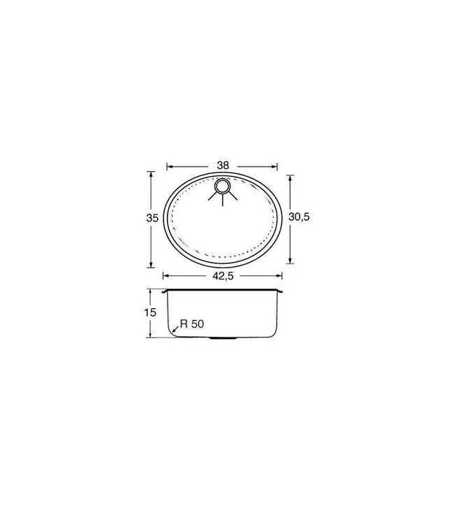 BARKA WASBAK OVAAL RVS 30,5x38x15 cm