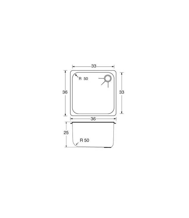 BARKA WASBAK ENKEL RVS<span> - </span>33x33x25 cm