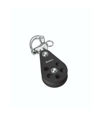 BARTON BTSN7 SINGLE SHEAVE CHROME+SNAP SHACKLE 14 MM