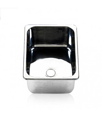 BARKA WASSBAK SINGLE S.STEEL POLISHED VIERKANT 32X24X15CM