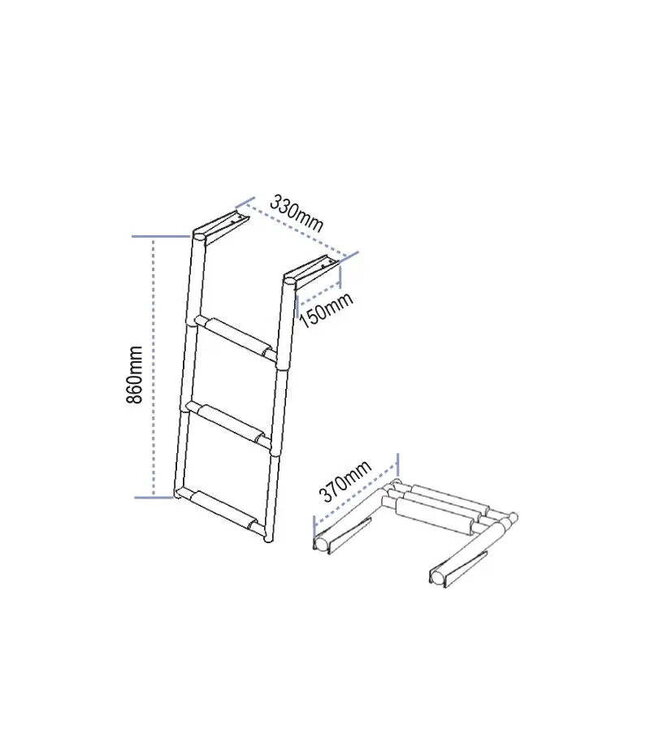 LALIZAS Ladder Telescoop 3 RVS 330 X 860 mm