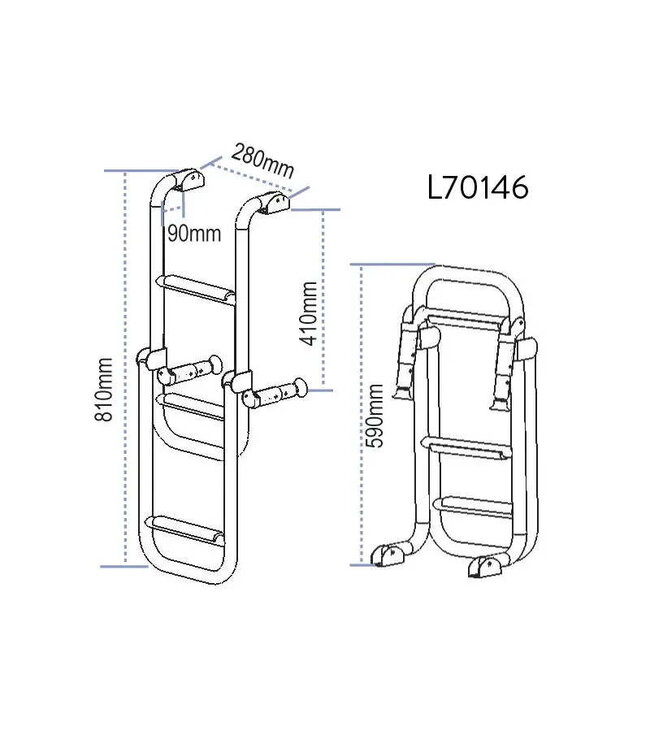 NUOVO RADE RVS ZWEMTRAP KLAPBAAR<span> - </span>1+2 tredes