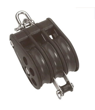 BARTON BALL BEARING TRIPLE SHEAVE CHROME+SHACKLE+DEADEYE 12MM