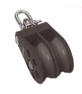 BARTON BALL BEARING DOUBLE SHEAVE CHROME+SHACKLE 14MM