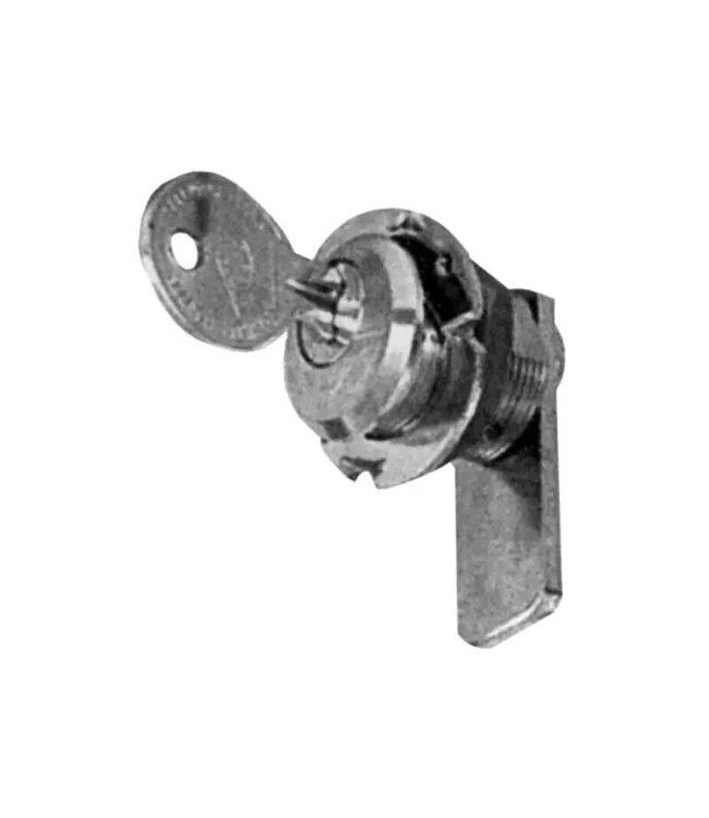 FORESTI & SUARDI FS202AC: luiksluiting in chroom, met cilinderslot externe maat 84 mm, recess maat van 68 mm. * 2260201: grendel heeft 2 posities, bereik 25 mm.