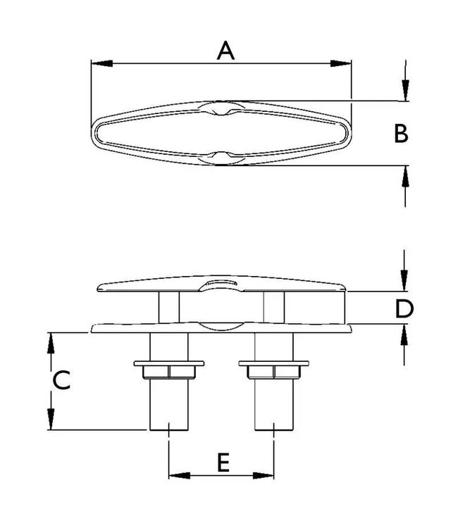 Accon PULL-UP CLEAT INCL. DRAIN 152x38 mm