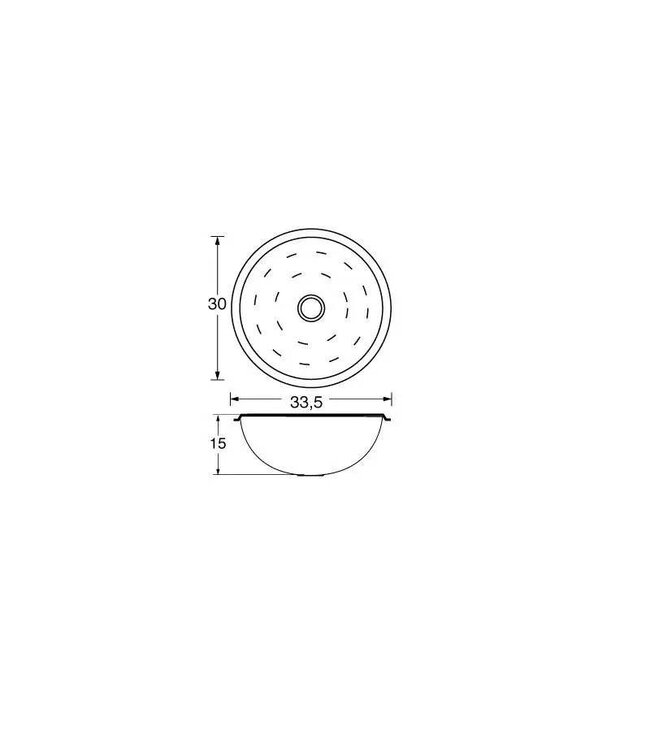 BARKA WASBAK ROND RVS 30x12x33,5 cm