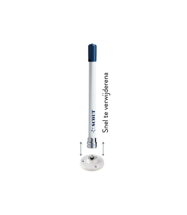 SCOUT De nieuwe KS-10 antenne is een kleine verwijderbare marifoon antenne van slechts 22cm. De antenne wordt geleverd met 5 meter RG-58 coax kabel en PL-259 male connector en waterproof basis.