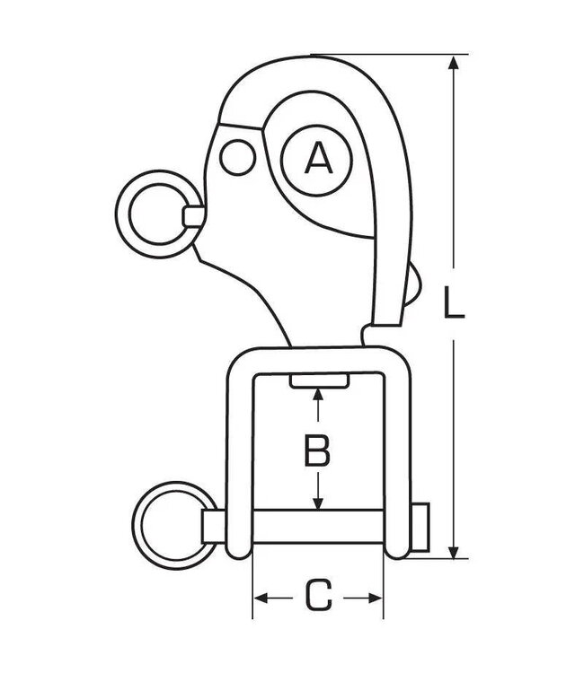 SNAPSLUITING MET WARTEL+SLUITING 128 mm