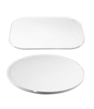 LALIZAS TAFELBLAD OVAL WITH 2 GLASHOUDERS, 450 X 760 MM, ASA WHITE