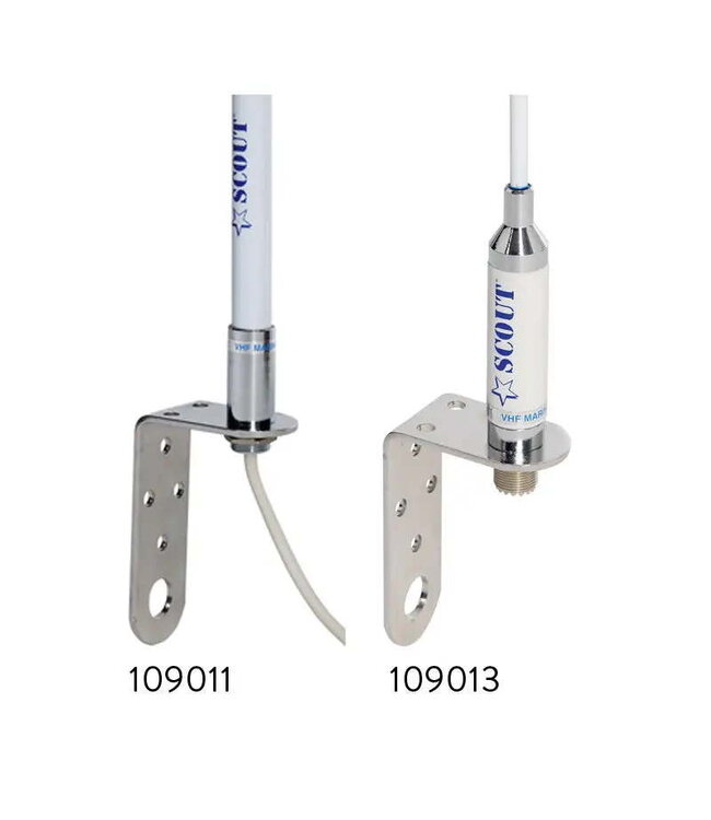 SCOUT KM-3F ANTENNE VHF WIT 0,9M + STEUN - met/zonder kabel without cable