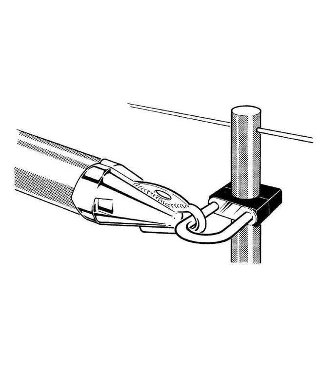 SEA SURE Spiboomhouder van rvs en kunststof, past om een 25 mm scepter. Ook geschikt voor stootwillen, landvasten, vaarboom, pikhaak etc.