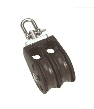 BARTON BALL BEARING DOUBLE SHEAVEBLOK + SWIVEL 8MM