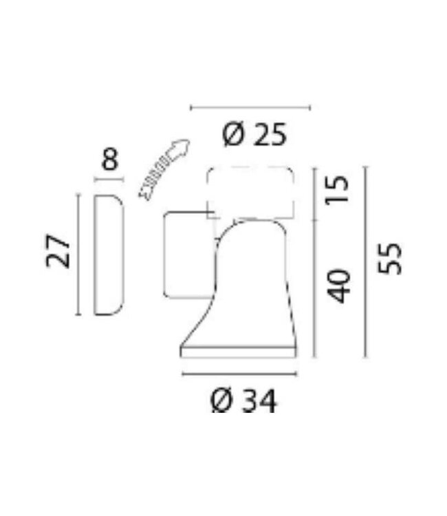 FORESTI & SUARDI 252.C ADJ. MAGNETIC DOOR HOLDER CHROME
