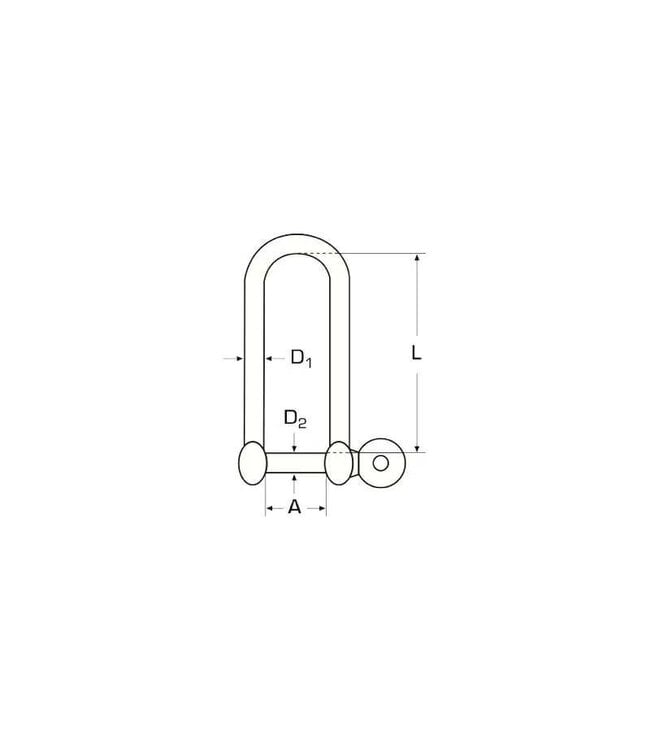 D-SLUITING LANG MODEL MET OOGBOUT 12 mm