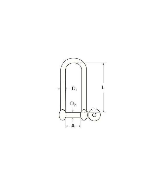 D-SLUITING LANG MODEL MET OOGBOUT<span> - </span>12 mm