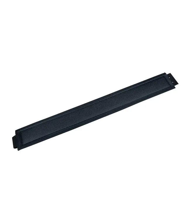 WINDESIGN Een 10 cm extra brede PRO gevoerde Laser® / ILCA® wandelband. Zwarte band, deels bedekt met zwart slijtvast doek dat perfect UV-bestendig is. Het is gevuld met een extra stijf close-cell schuimplaatmateriaal dat geen water opneemt en voorzien van een rubb