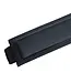 WINDESIGN Een 10 cm extra brede PRO gevoerde Laser® / ILCA® wandelband. Zwarte band, deels bedekt met zwart slijtvast doek dat perfect UV-bestendig is. Het is gevuld met een extra stijf close-cell schuimplaatmateriaal dat geen water opneemt en voorzien van een rubb