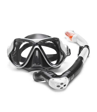 LALIZAS DUIKBRIL WITH SNORKEL (SILICONE) BLACK/WHITE