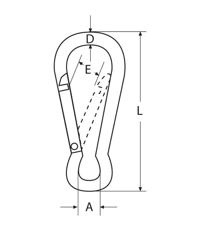 KARABIJNHAAK RVS316 120 mm
