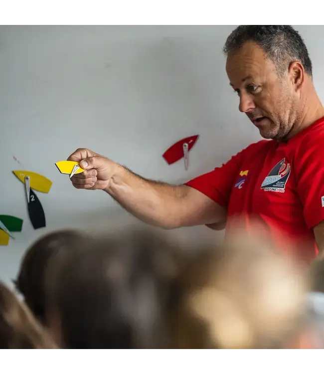 WINDESIGN Deze magnetische bootset is ideaal voor het nauwkeurig weergeven van rubberbootraces, het handhaven en aanleren van de raceregels, maar ook voor protesten. Voor zeilverenigingen, commissies, zeilers en coaches om te gebruiken op een whiteboard.