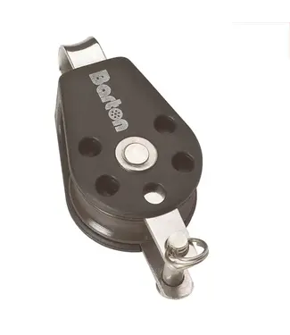 BARTON BALL BEARING SINGLE SHEAVEBLOK + DEADEYE 8MM