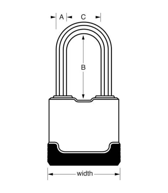 Masterlock 54 mm breed Excell®-hangslot van gelamineerd staal met bedekking en een 51 mm lange beugel