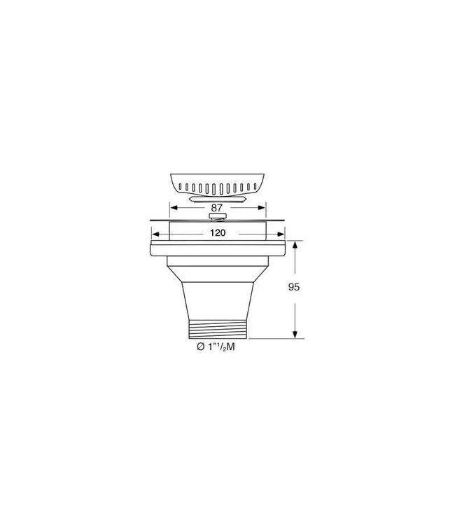 BARKA AFVOER RECHT 110MM 38MM (1 1/2")