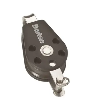 BARTON SINGLE SHEAVEBLOK + DEADEYE 10MM