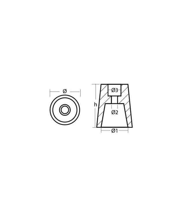 TECNOSEAL DOP ANODE ZINK KONISCH AS ÿ40MM