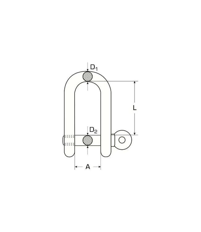 D-SLUITING MET OOGBOUT<span> - </span>8 mm