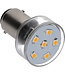 NAUTICLED Ba15D LED, Bayonet double pin with internal 10-35VDC stabilizing driver, 2700K CCT, Ra>85. Steppless dimmable LED without buzzing or quick fade out.