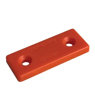 Optiparts HANGING STRAP MOUNTING SMALL PLATE RED. SET OF 10