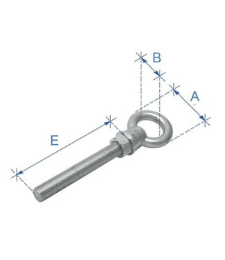 EYE BOLT WITH RING AND NUT S.STEEL M10x80 mm